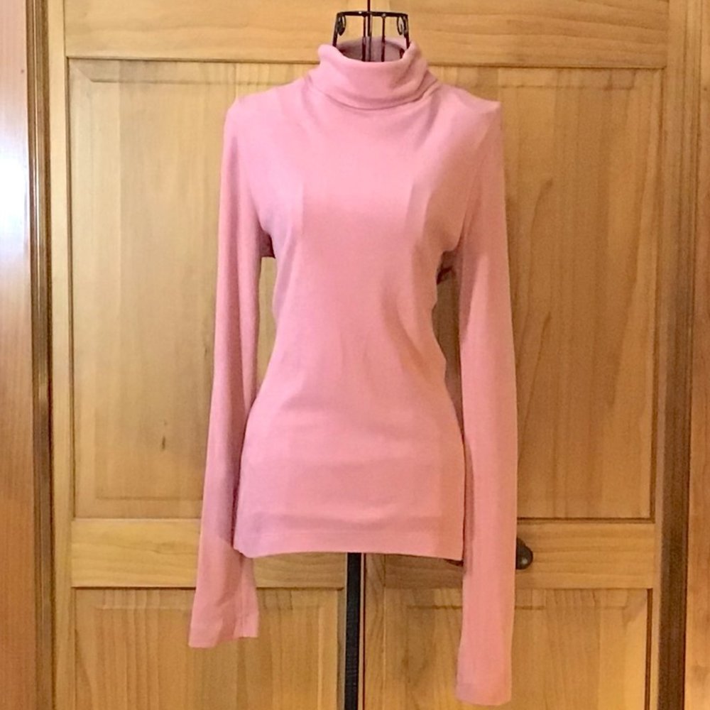 Pink Long Sleeve Turtleneck Sweater